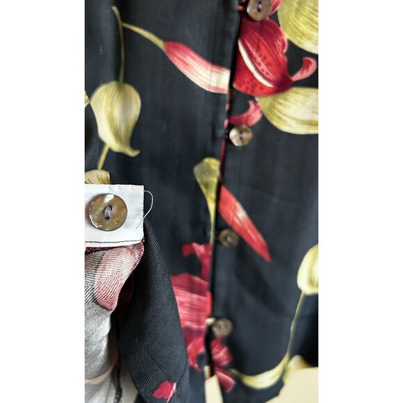 Tommy Bahama | Vintage Hawaiian Floral Silk Vest Women's Size Medium - Picture 5 of 7